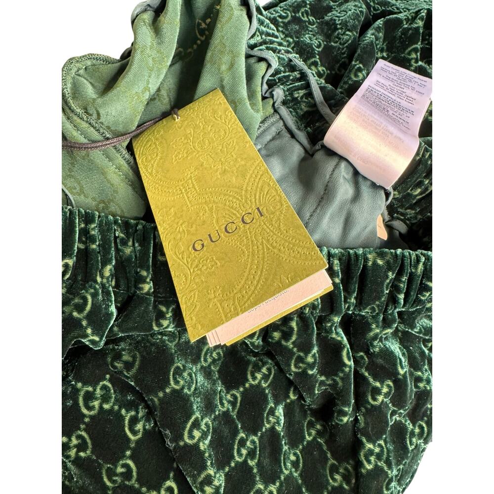 Gucci NWT Devore-velvet Track Pants in Green Size 44 (L) - Picture 10 of 11
